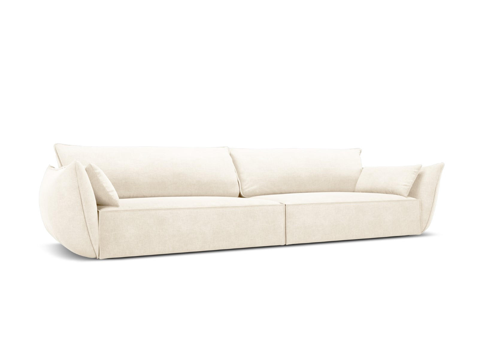 SOFA Kaelle aus Chenille-Stoff leichtes beige 4 Sitzplätze - Creme, Textil (110/85/248cm) - Micadoni