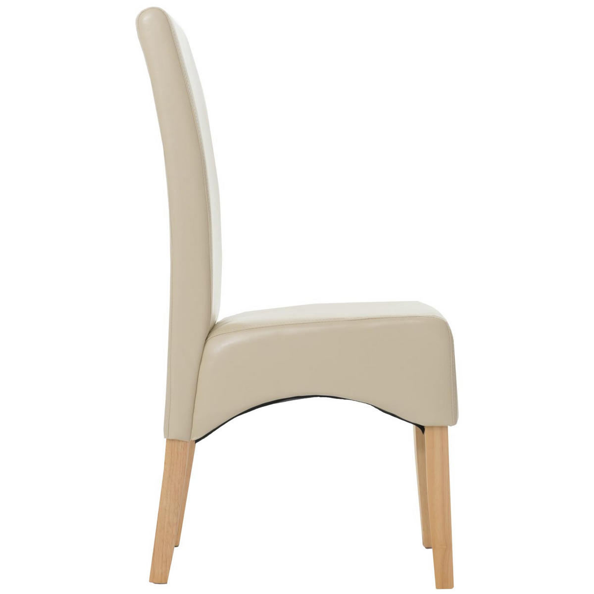 ESSZIMMERSTUHL 2er-Setgepolstert 102x44x54cm Sitzhöhe 47cm Leder helle Beine Creme - Beige, Leder (44/102/54cm) - CHEFGASTRO
