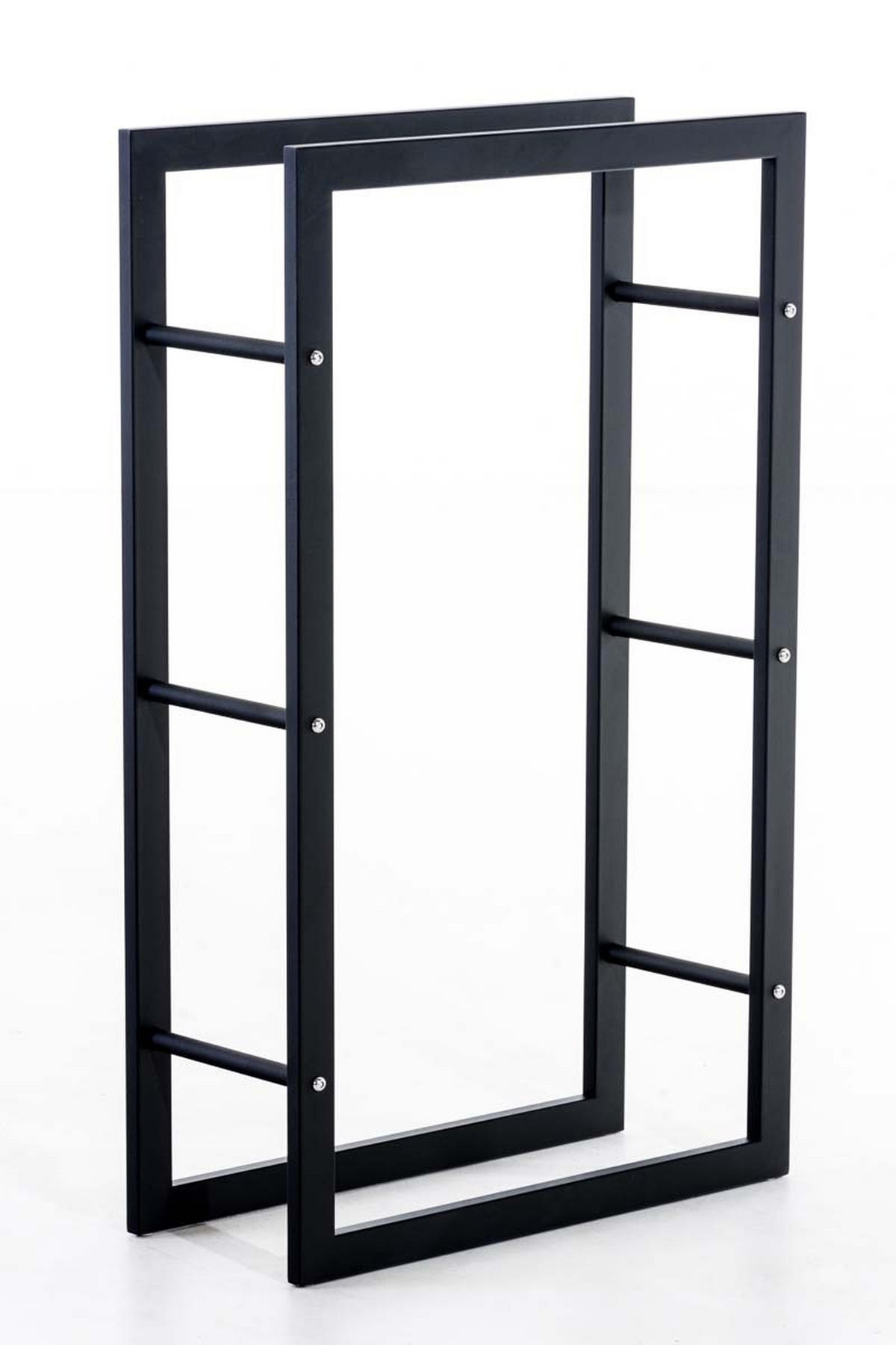 KAMINHOLZREGAL 80/25/100 cm Metall schwarz - Schwarz, Metall (80/100/25cm) - CLP