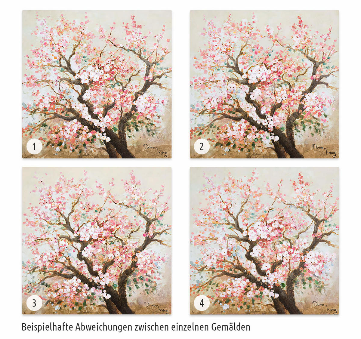 ACRYLBILD HANDGEMALT 80/80 cm - Pink/Braun, Holz/Textil (1.46/80cm) - KUNSTLOFT