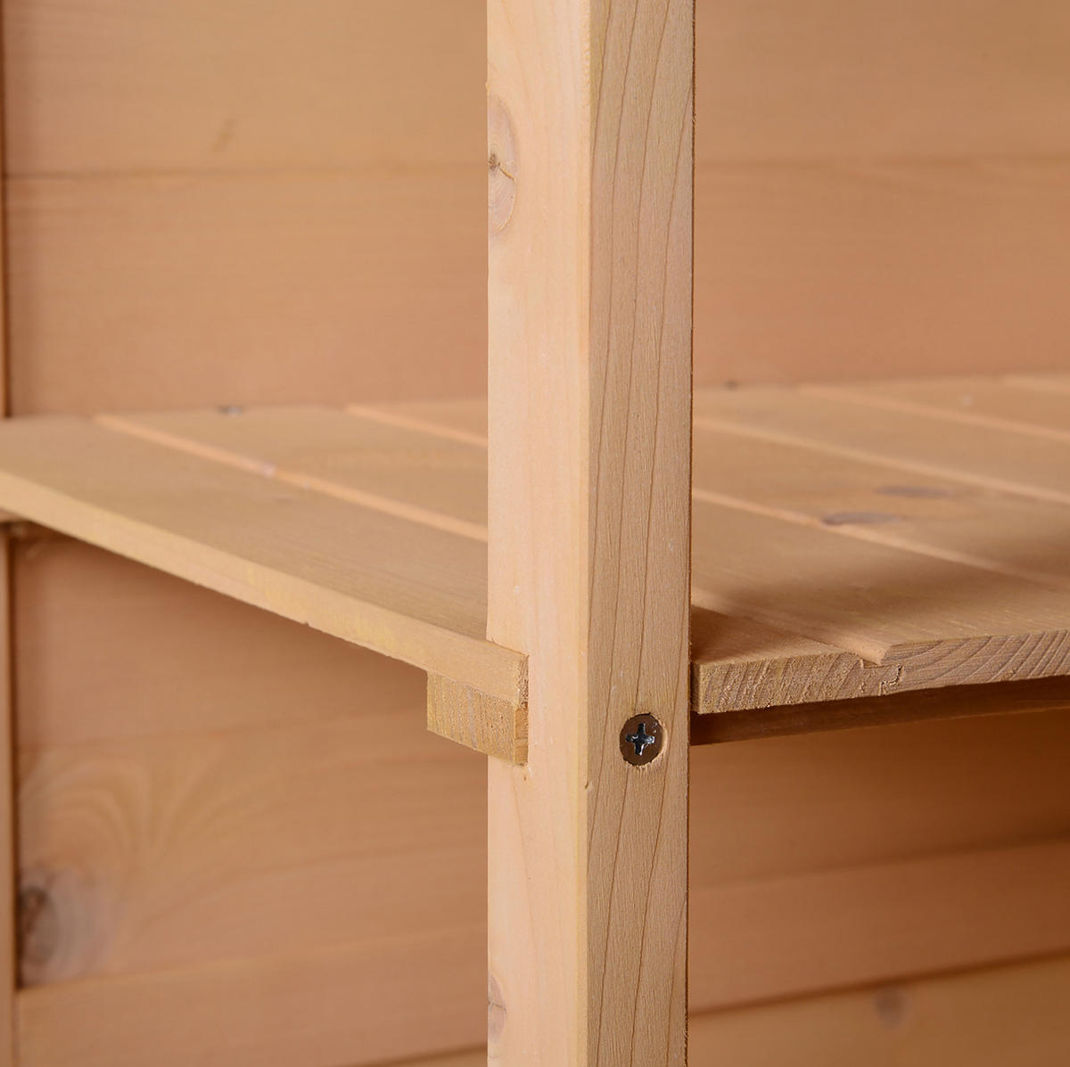 GARTENSCHRANK 75/56/115 cm mit 2 Innenböden und abschließbarer Tür, wetterfestes Holz, Naturholz - Naturfarben, Holz (56/115/75cm) - Redom
