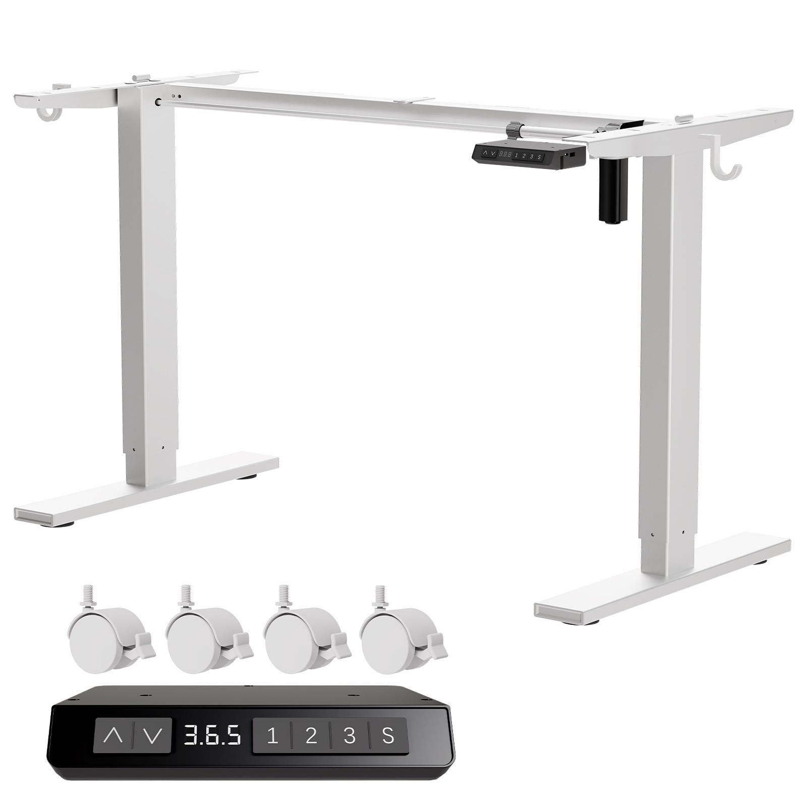 SCHREIBTISCHGESTELL höhenverstellbar 70–119 cm - Weiß, Metall (120/60/70cm) - HOMAVO