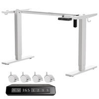 SCHREIBTISCHGESTELL elektrisch höhenverstellbar, 69–117 cm, Memory-Funktion, Antikollision, USB-A & Type-C, für Tischplatten 100–180 cm x 50–80 cm - Weiß, Metall (120/60/70cm) - HOMAVO