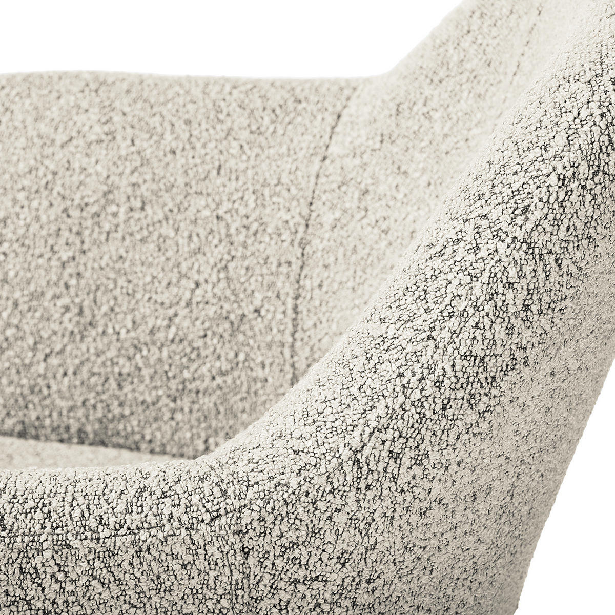 POLSTERSTUHL - Bouclé / Edelstahl, 2er-Set - Beige/Schwarz, Textil (56/84/47cm) - home24