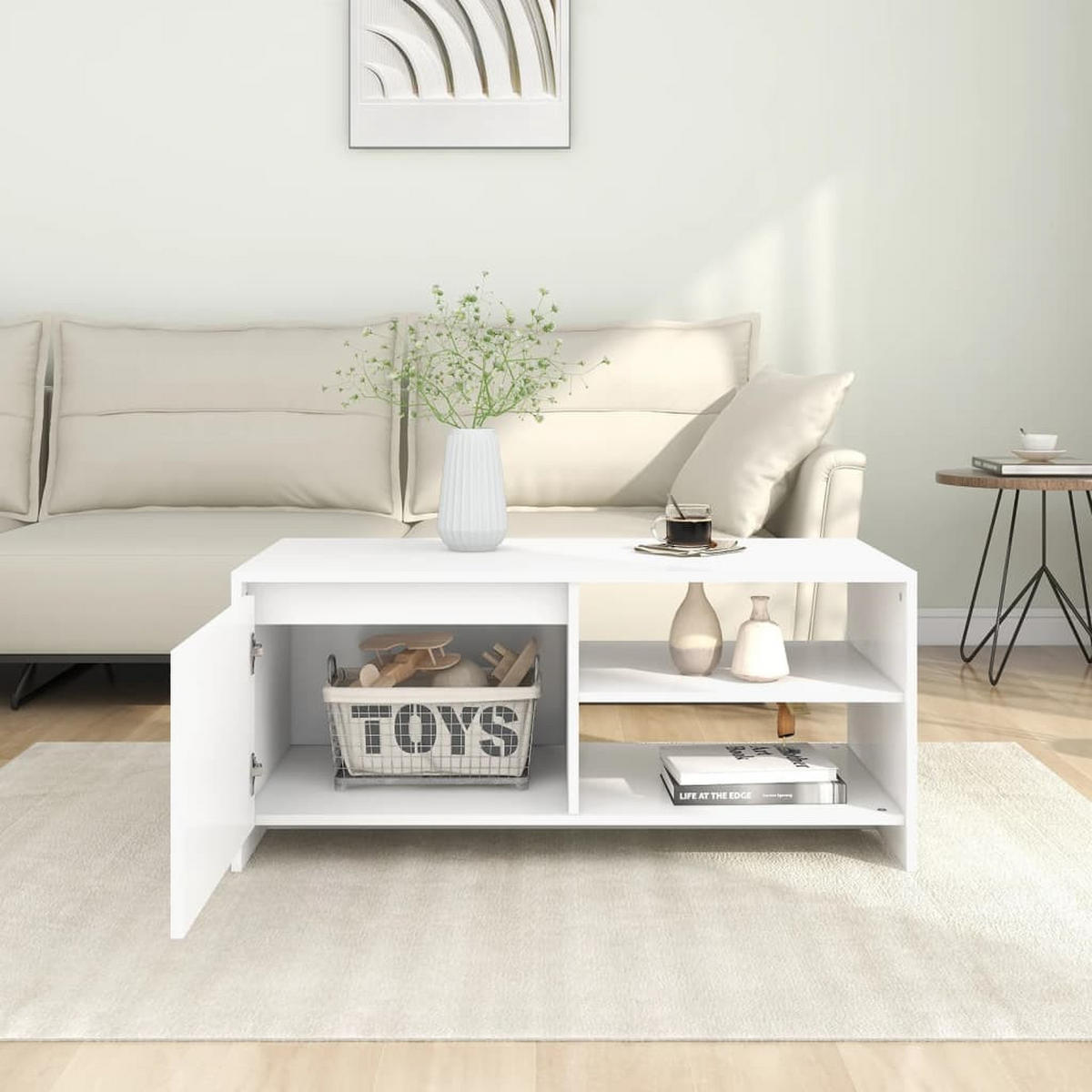 COUCHTISCH Weiß 102x50x45 cm Holzwerkstoff - Weiß, Holzwerkstoff (102/50/45cm) - furnicato
