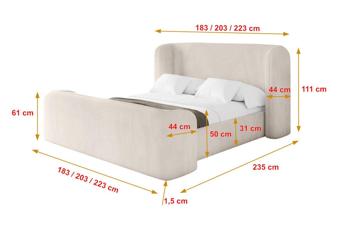 POLSTERBETT mit Bettkasten, Fußteil und Lattenrost, Boxbett ohne Matratze - ESTI-Z 160x200 Beige - Greige, Holzwerkstoff/Textil (160/200cm) - ALTDECOR