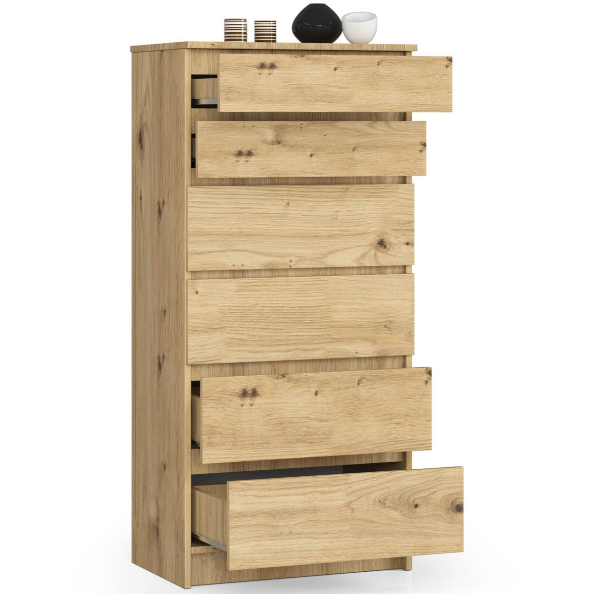 KOMMODE Eiche Artisan 60x40x130 cm - Eiche Artisan, Holzwerkstoff (60/130/40cm) - Akord