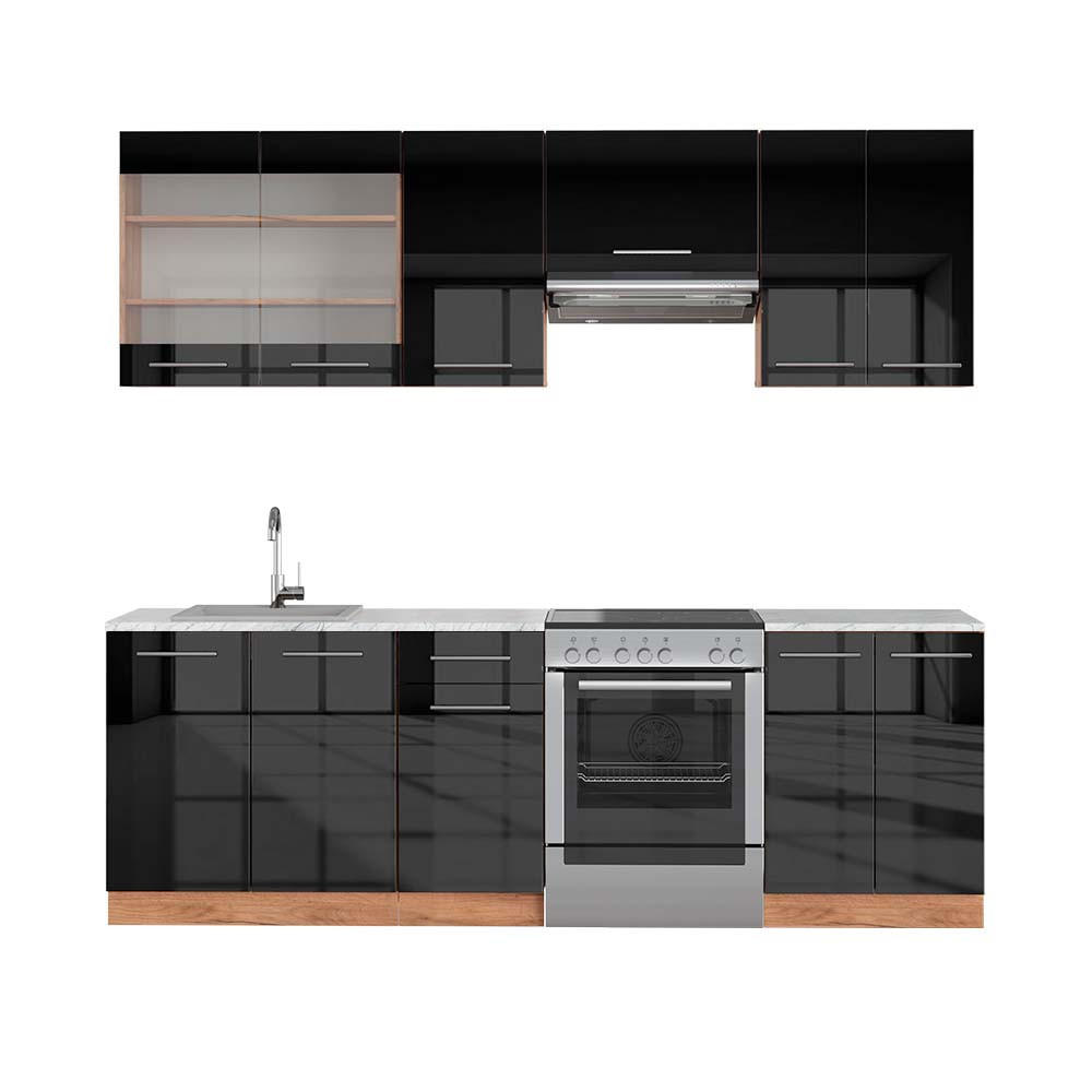 Vicco Küchenzeile Anthrazit, Eiche 240x81.6x60 cm