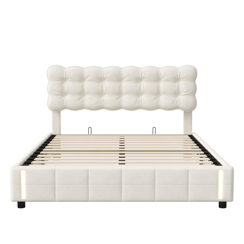 WoodenAura Polsterbett Beige