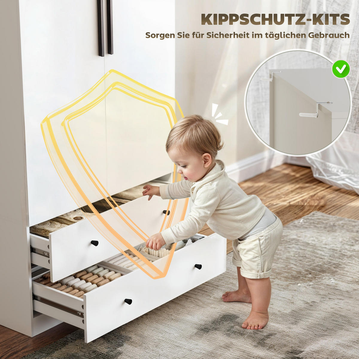 KLEIDERSCHRANK Spanplatte Weiß - Weiß, Holzwerkstoff (43/180/79cm) - HOMCOM