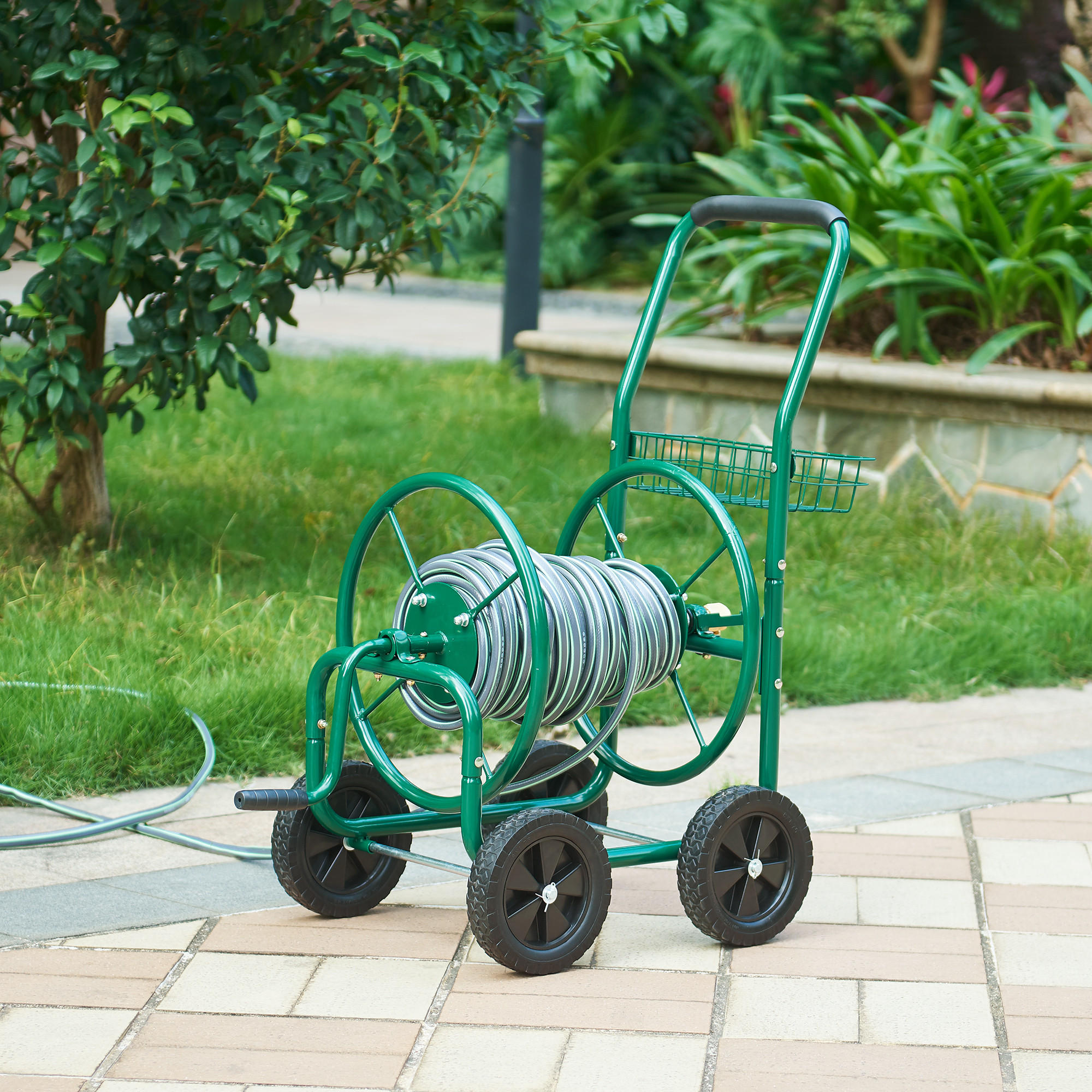 SCHLAUCHWAGEN Pescaza - Grün, Kunststoff/Metall (86/95/44cm) - pro.tec