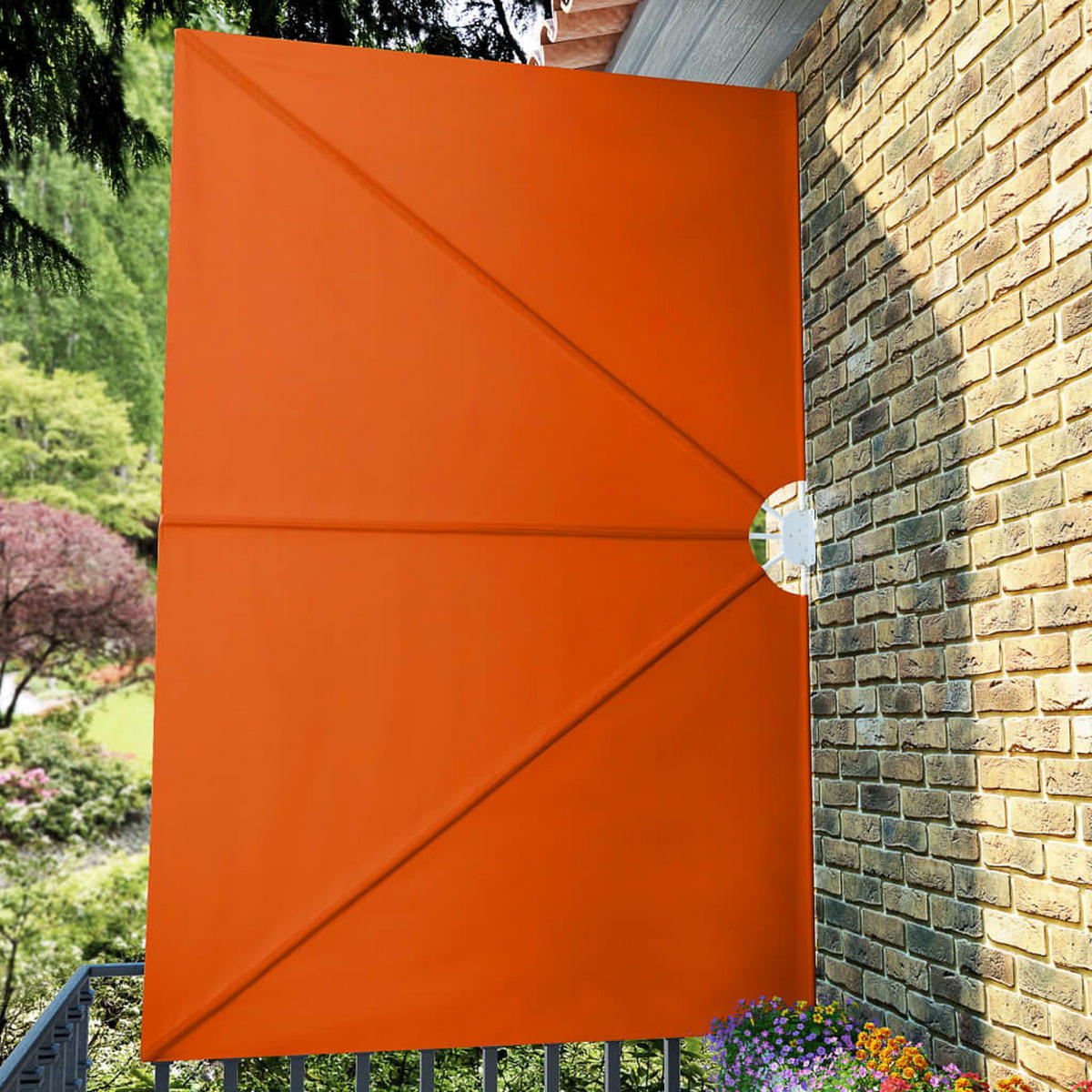 FALTBARER Terrassen-Seitenfächer Terracotta-Rot 300x200 cm - Braun, Textil (300/143/200cm) - furnicato