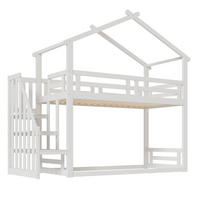 ETAGENBETT 90/200 cm weiß mit Sicherheitsleiter aus massivem Kiefernholz - Weiß, Holz (90/200cm) - OKWISH