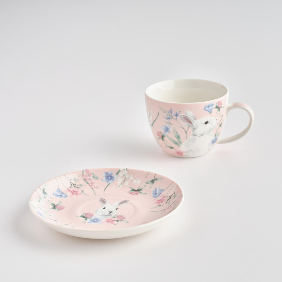 TASSE MIT UNTERTASSE Kirossi - Hellrosa, Keramik (0.41L) - home&you