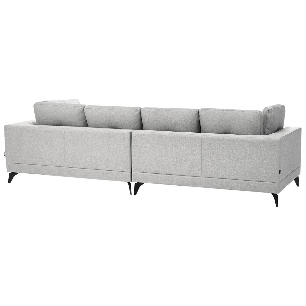 POHOVKA 4-místná Umělý len Šedá Yuri - černá/tmavě šedá, textil (302/88/100cm) - Beliani