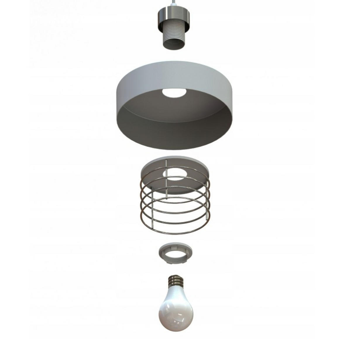 PENDELLEUCHTE ECRU - Beige/Goldfarben, Metall (44/44/100cm) - kiki design