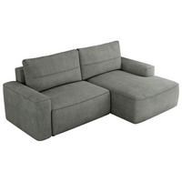 ECKSOFA BELLUNO L Grau Strukture - Rechts - Schwarz/Grau, Textil (233/144cm) - MKS