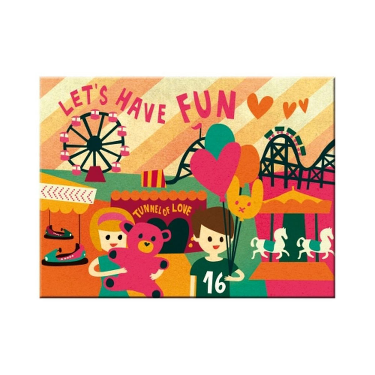 MAGNET 6/8 cm Happy Together Let's Have Fun - Multicolor, Metall (8/6/0.1cm) - Nostalgic-Art