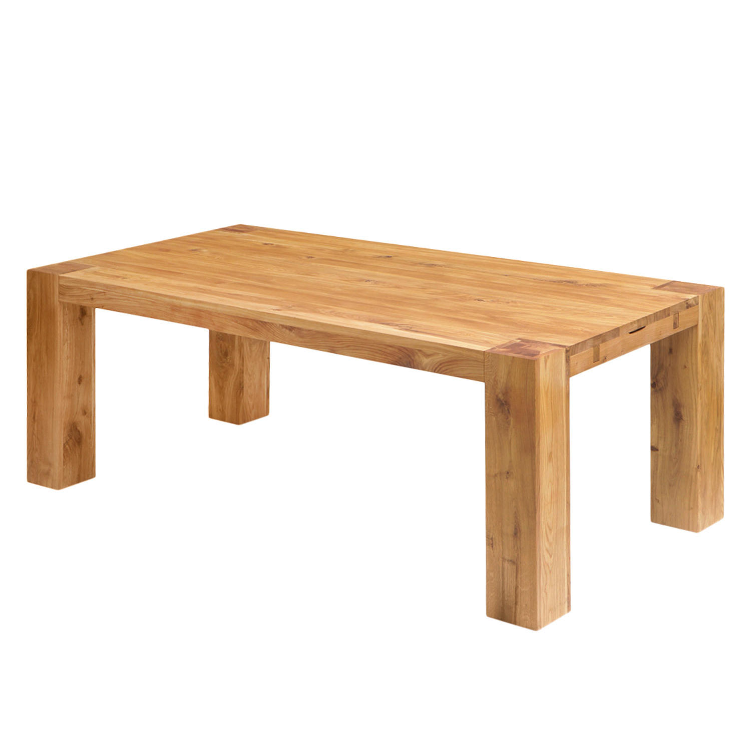 ESSTISCH - Eiche massiv - Eichefarben, Holz (100/240/75cm) - home24