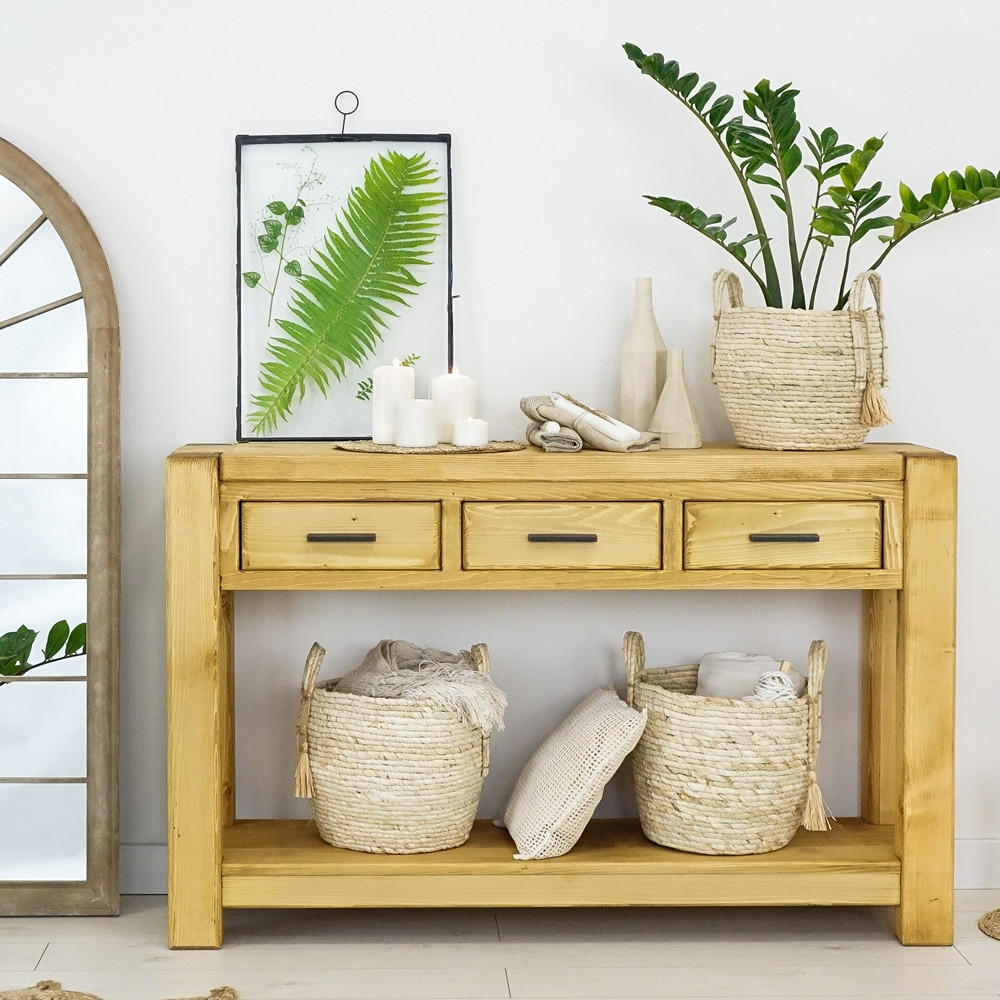 KONSOLENTISCH aus Massivholz Sara - Honig, Holz (35/119/75cm) - Seart
