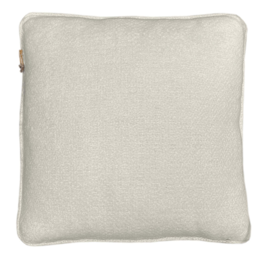WOLLKISSEN recycelte Wolle Struktur Abbeyweiß 50x50 - Weiß, Textil (50/50/12cm) - Malagoon
