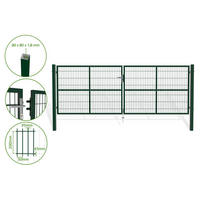 ZAUNTOR Razo Grün 4m H.140cm + TÜRCHEN 1m H.140cm - Grün, Metall (408/146cm) - Casanoov