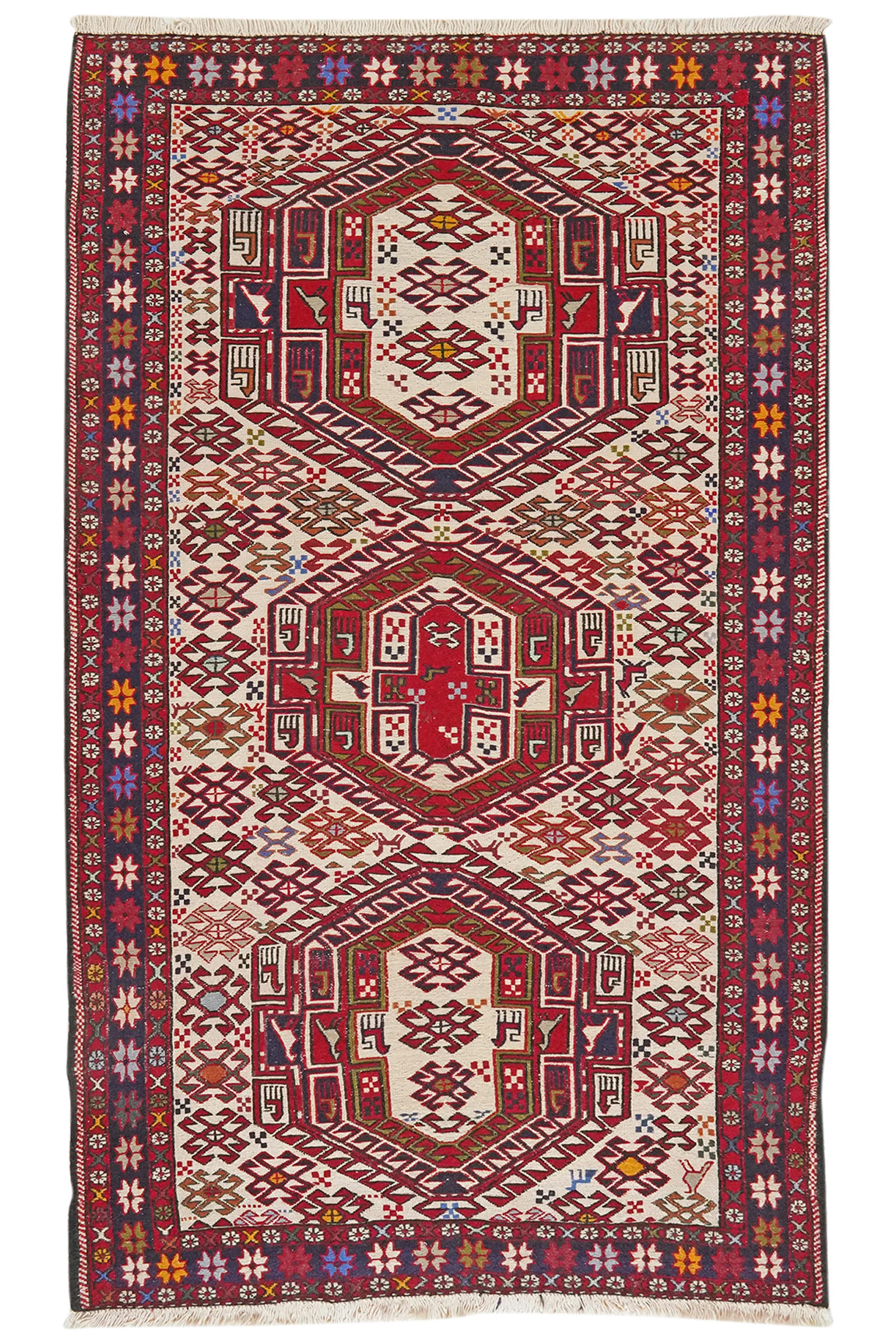 TEPPICH Sumak Shahsavan Mehrfarbig 201/114 cm Schurwolle - Multicolor, Textil (114/201cm) - Looma