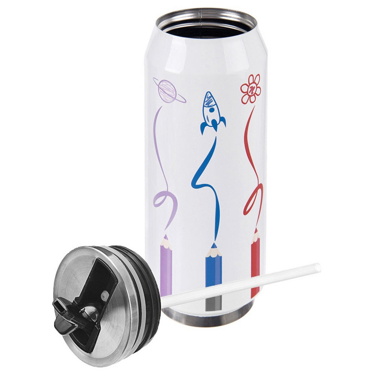 THERMOBECHER Dose Abstrakt 500 ml Mehrfarbig - Multicolor, Metall (0.5L) - Orion 