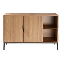SIDEBOARD mit 2 türen und 2 offenen fächern in holzrillenoptik tara 40/72/110 cm - Eschefarben, Holzwerkstoff (110/72/46cm) - Calicosy