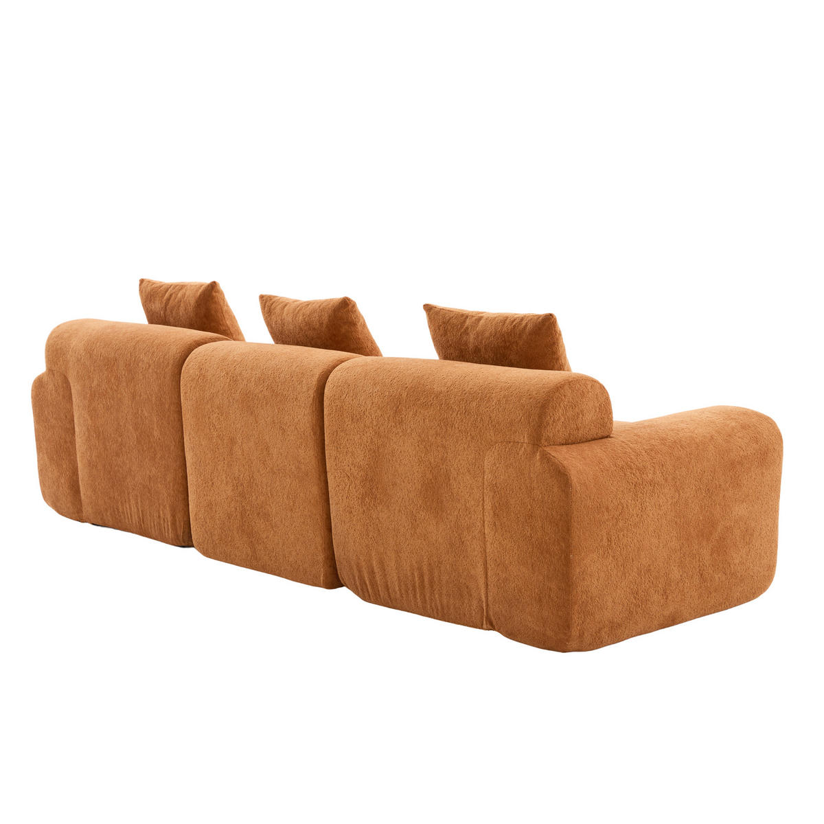 ECKSOFA 268/102/78 cm orange aus Kordstoff modular - Orange, Textil (100/97cm) - OKWISH