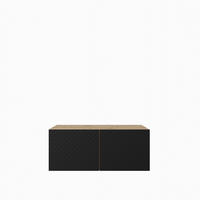 LOWBOARD CAVA 100/41/40 cm, Hängender TV-Schrank Eiche Artisan - Schwarz/Eiche Artisan, Holzwerkstoff (100/41/40cm) - MASSENO