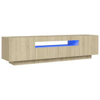 LOWBOARD mit Led-Leuchten 160/35/40 cm aus Holzwerkstoff in Sonoma-Eiche Dekor - Sonoma Eiche, Holz (160/40/35cm) - vidaXL