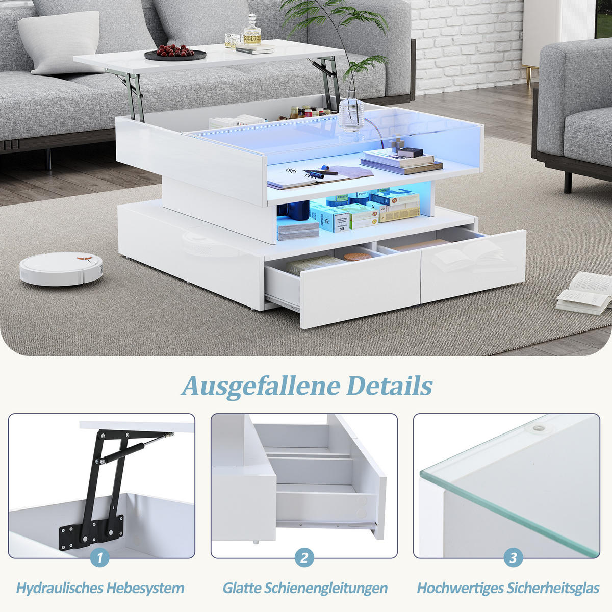 COUCHTISCH Weiß - Weiß, Holzwerkstoff (80/80/45cm)