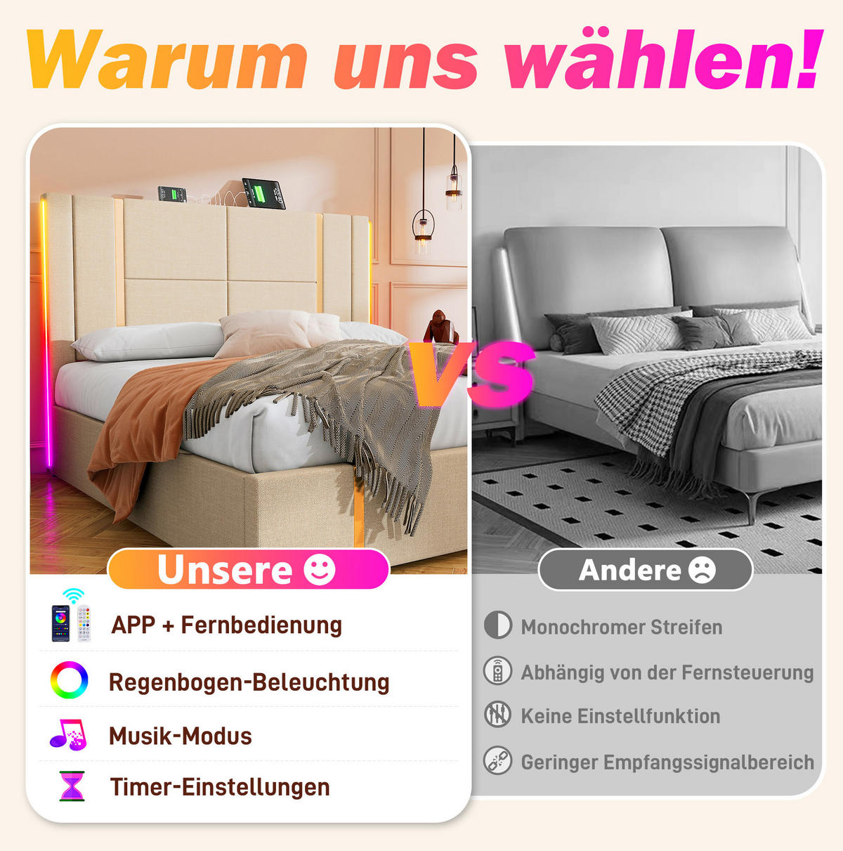 POLSTERBETT 140/200 cm Beige aus Leinen mit Stauraum - Beige, Textil (140/200cm) - OKMYHOME