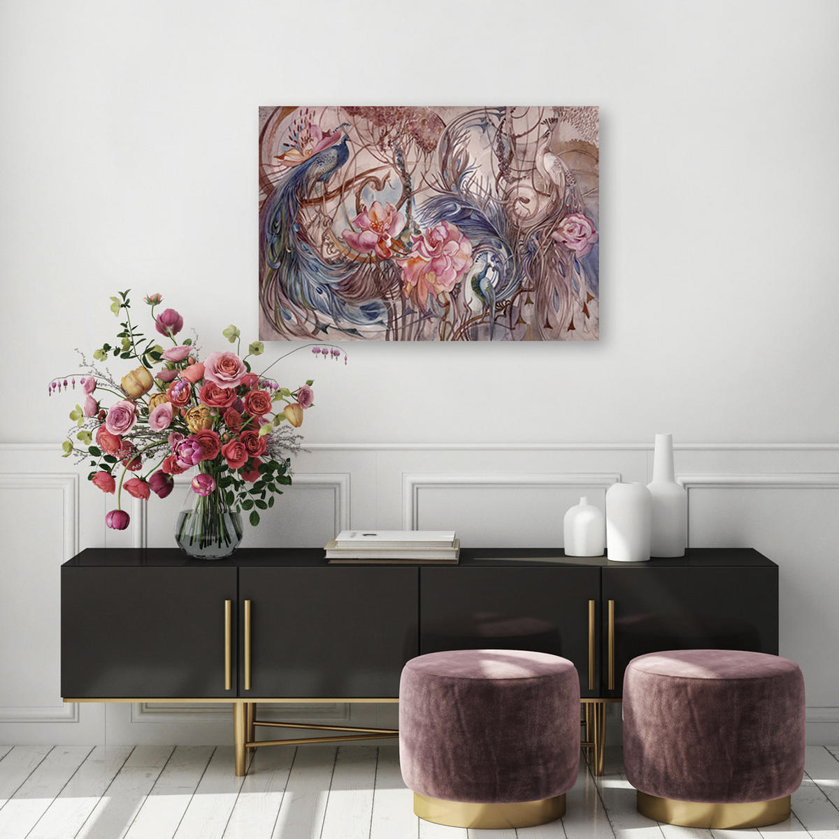 WANDBILD zauberpfote - Grau, Textil (60/40cm) - Feeby