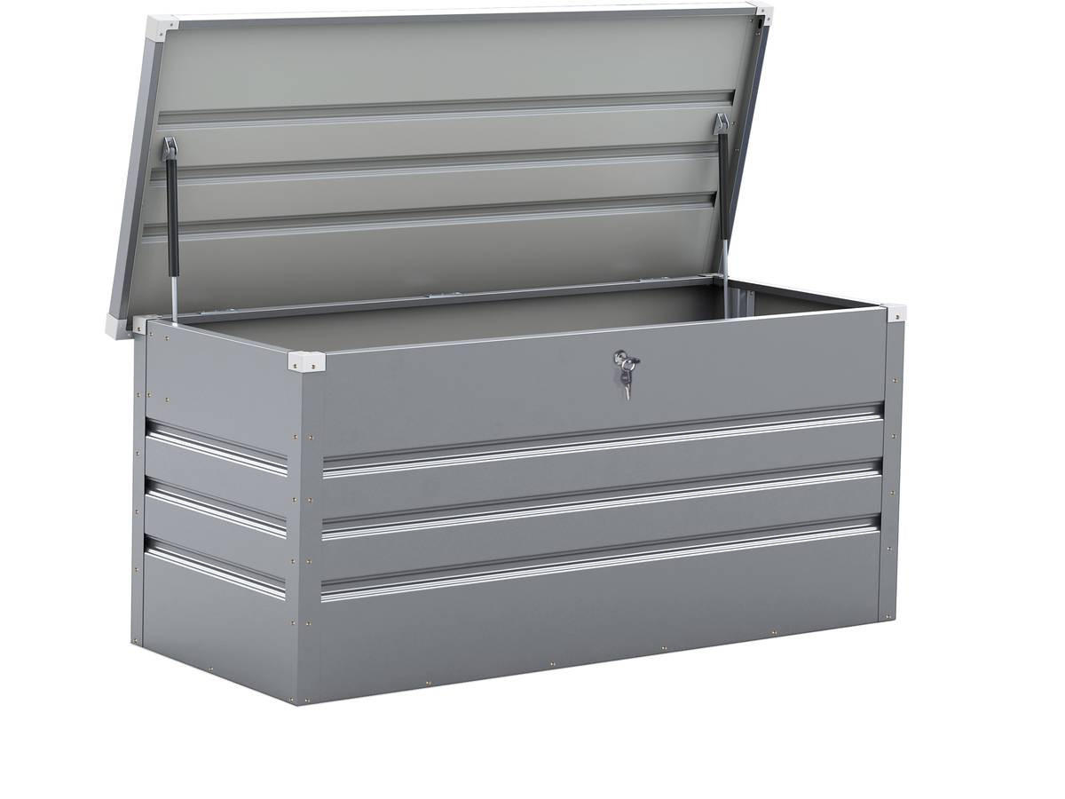 GARTENSCHRANK - GARTENTRUHE store Silber - Grau, Holz (69/60/165cm) - Habitat Garten