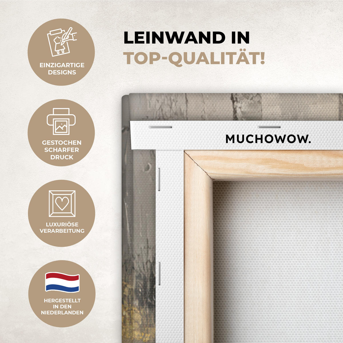 LEINWANDBILD Winter - Abstrakt - Schnee - Natur - Sonne 90x90 cm - Grau, Textil (90/90cm) - MuchoWow