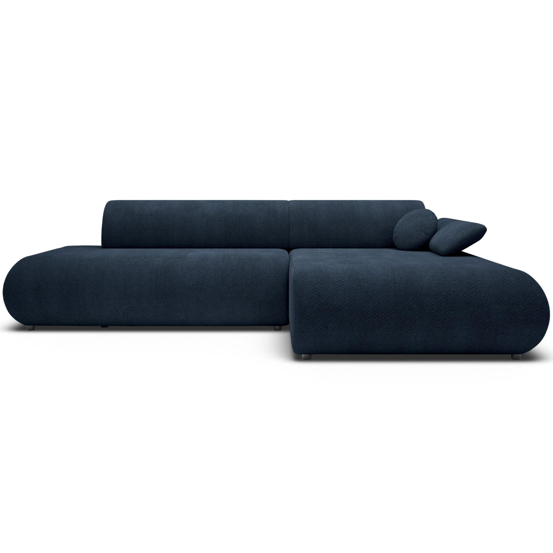 ECKSOFA Armone Dunkelblau Chenille - Schwarz/Dunkelblau, Kunststoff/Textil (173.5/286cm) - Selsey