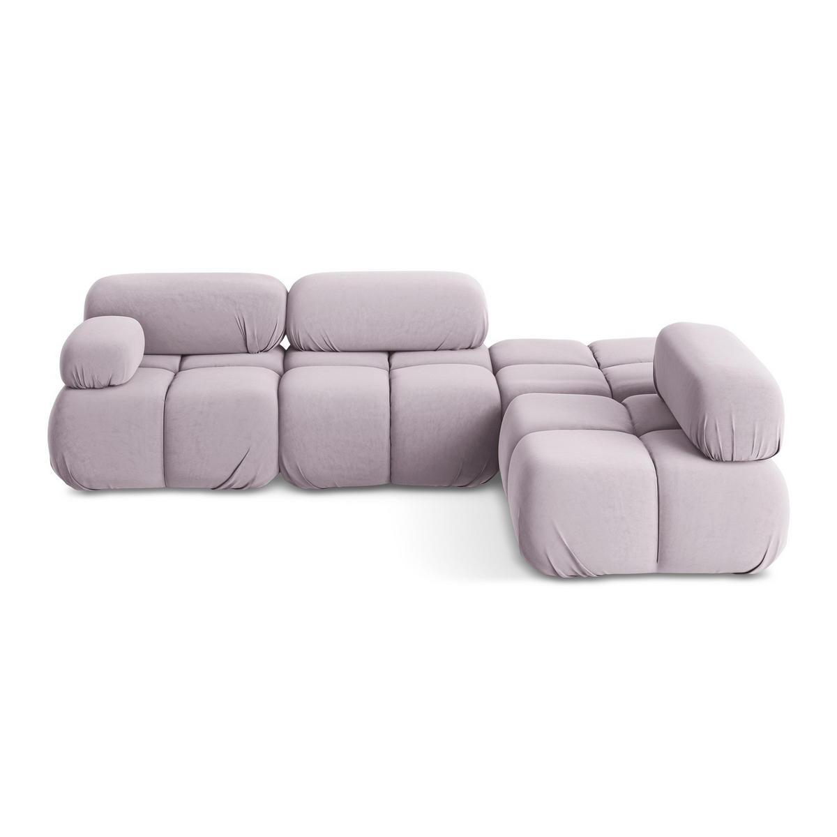ECKSOFA Rechts Samt Stoff Violett - Lila/Flieder, Kunststoff/Textil (285/190cm) - LaMiaSofa