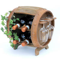 WEINREGAL mit Glashalter Holz Braun 33 cm 2110 - Braun, Holz (31/33/28cm) - DanDiBo