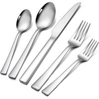 BESTECKSET 20-teilig Edelstahl für 4 Personen poliert - Silberfarben, Metall