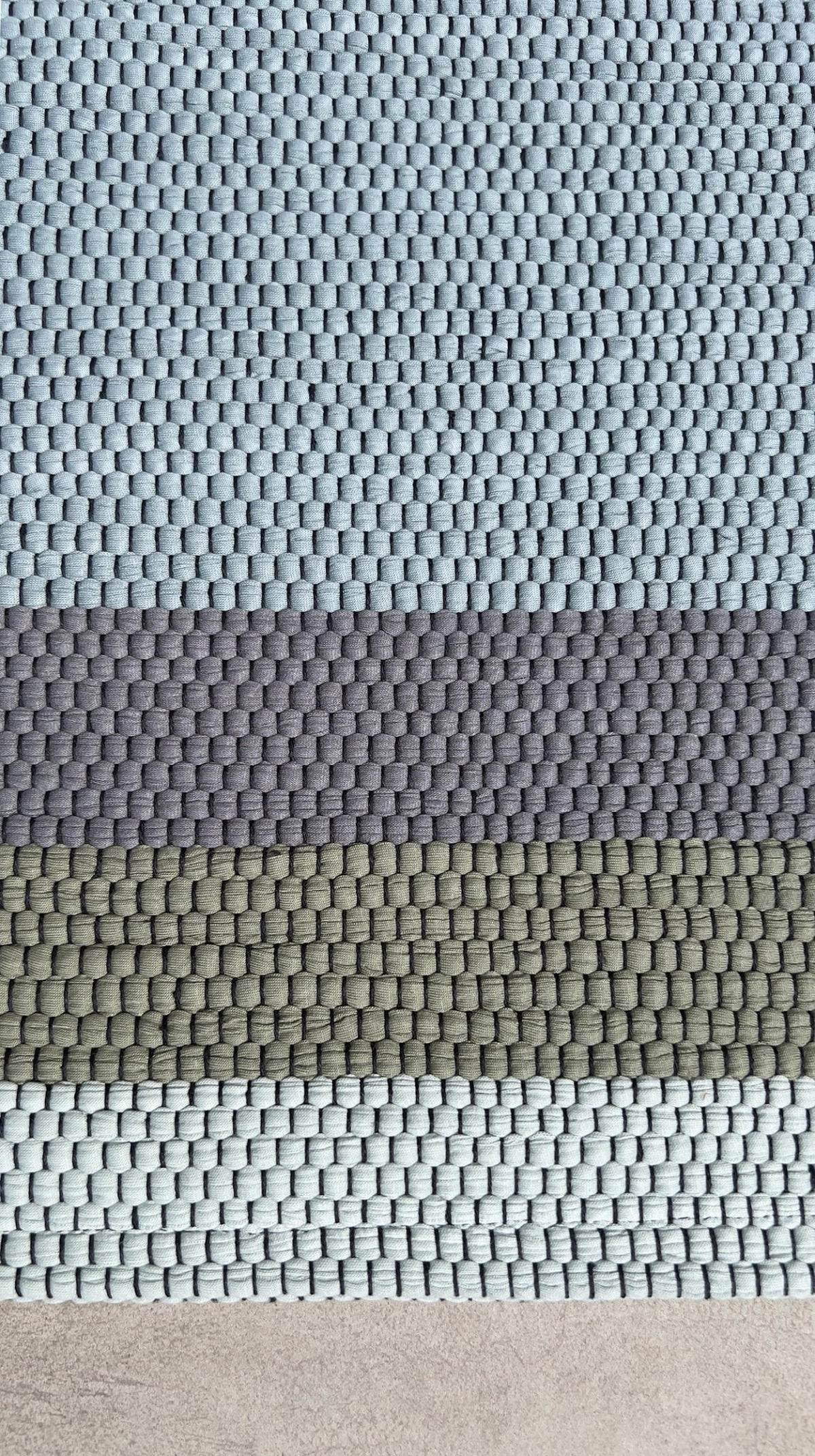 TEPPICH aus recycelter Baumwolle handgewebt blau - Blau, Naturmaterialien (120/170cm) - AFK Living