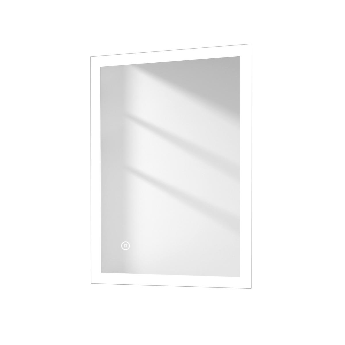 BADSPIEGEL mit Touch-Schalter Beleuchtung 70/50/3,5 cm - Weiß, Glas (50/3.5/70cm) - EMKE