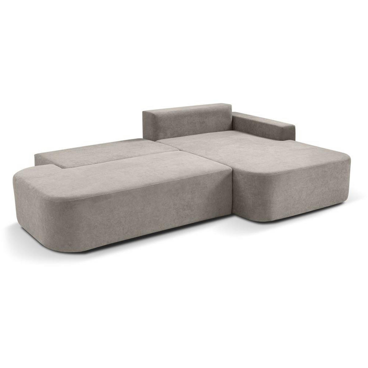 ECKSCHLAFSOFA Gavi cappuccino velours rechts - Cappuccino, Textil (269/171cm) - Beautysofa