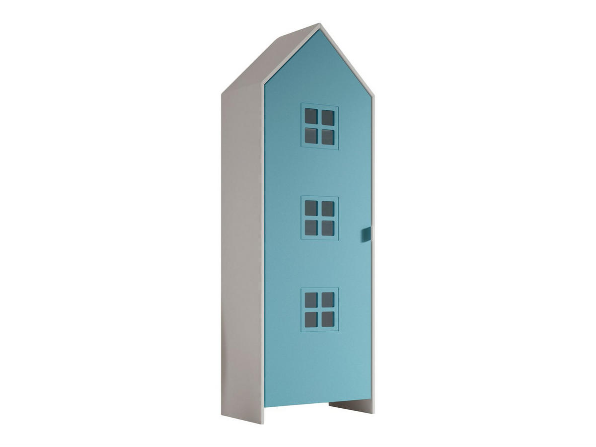 REGALSCHRANK Kania 58x37x171 MDF Weiß/Blau - Blau/Weiß, Holzwerkstoff (58/171/37cm) - 58aufmkessel