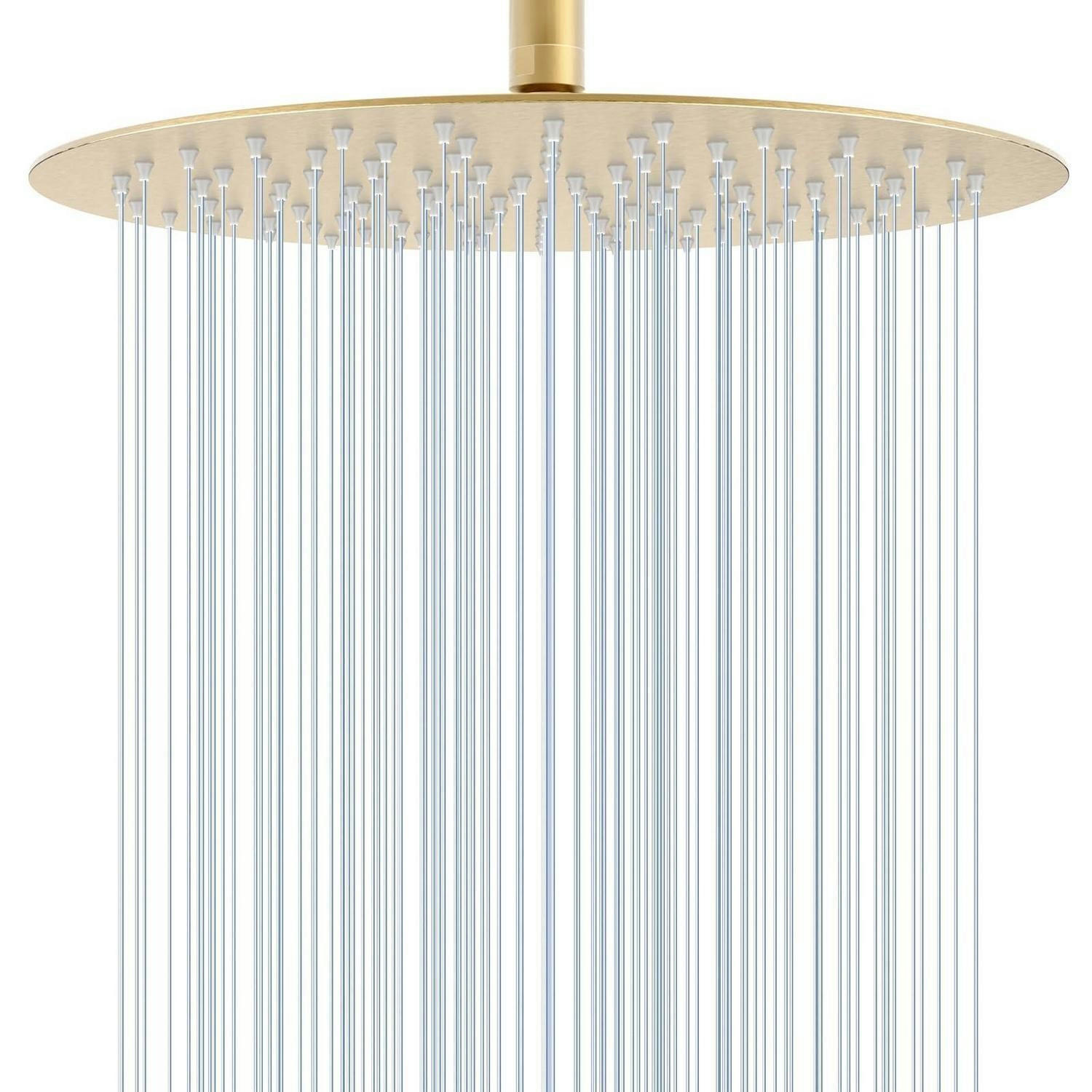 REGENDUSCHE 30 cm Rund Edelstahl Gebürstetes Gold - Goldfarben, Metall (30.5/12.7/30.5cm)