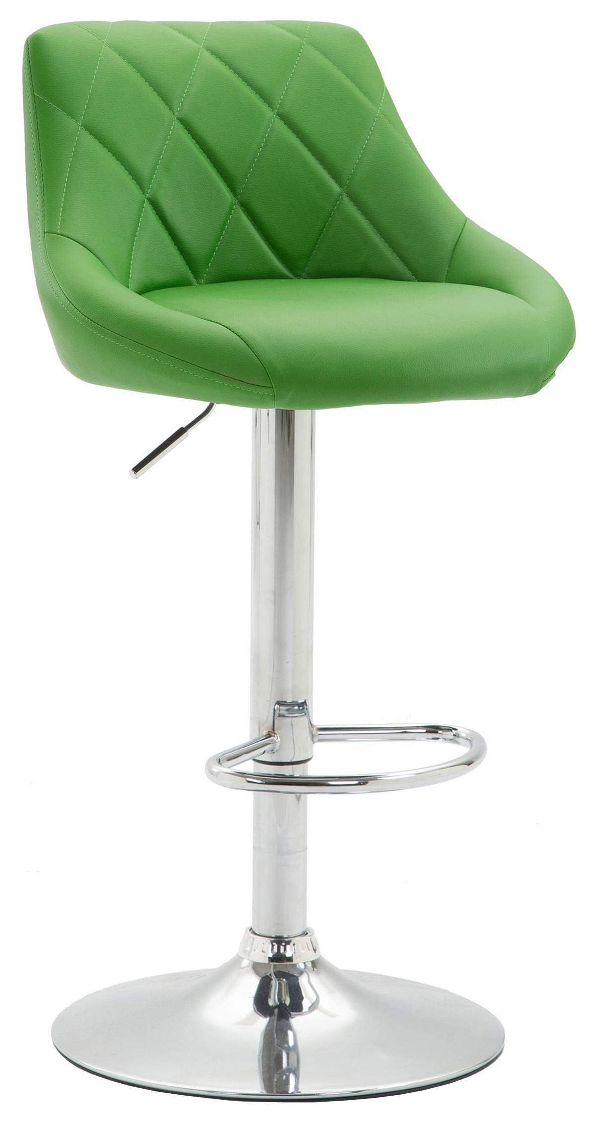 BARHOCKER Lederlook grün - Chromfarben/Grün, Textil/Metall (46/83/49cm) - CLP