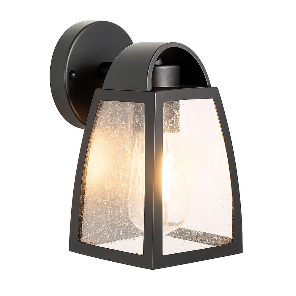 LED AUSSEN WANDLEUCHTE Aluminium Schwarz - Schwarz, Glas (20/12/12cm)