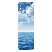 WANDGARDEROBE - Shining Ocean 34/105 cm - Blau, Holzwerkstoff (34/105/1.6cm) - Bilderwelten