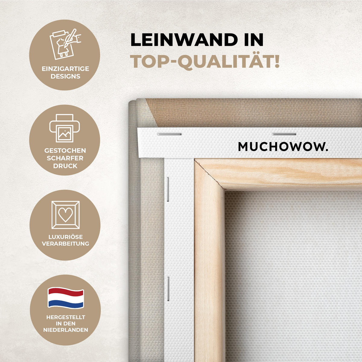 LEINWANDBILD Braun - Japandi - Abstrakt 30x40 cm - Sandfarben, Textil (30/40cm) - MuchoWow